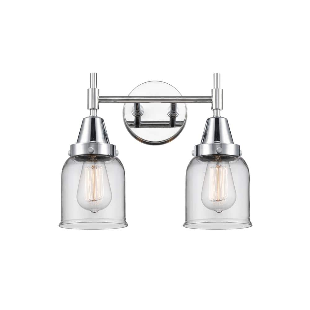 Caden 14 in. 2 Light Polished Chrome, Clear Vanity Light with Clear Glass Shade price history on PriceWatchPro