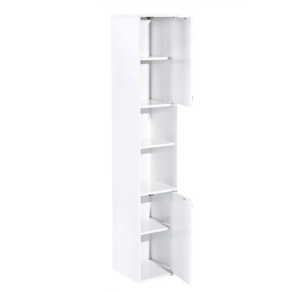 11.9 in. W x 11.9 in. D x 63 in. H Bathroom White Linen Cabinet