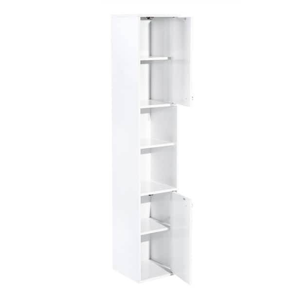 11.9 in. W x 11.9 in. D x 63 in. H Bathroom White Linen Cabinet 2023-9 ...