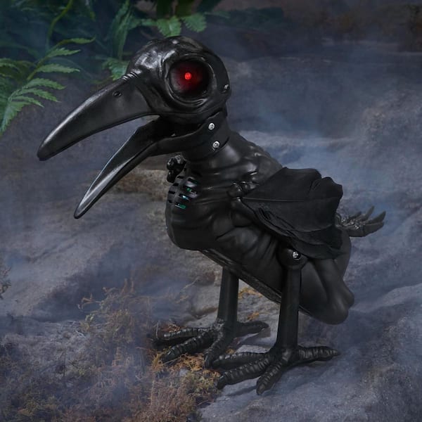Grave & Bones Animated LED Skeleton Black Crow