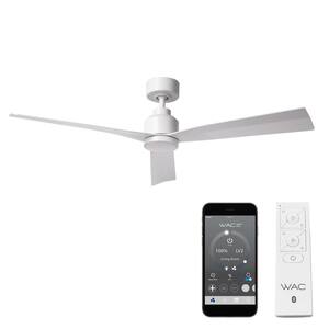 Clean 52 in. Indoor/Outdoor Matte White 3-Blade Smart Compatible Ceiling Fan with Remote Control