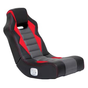 Flash 2.0 Wired Floor Rocker Gaming Chair, Black/Red/Gray