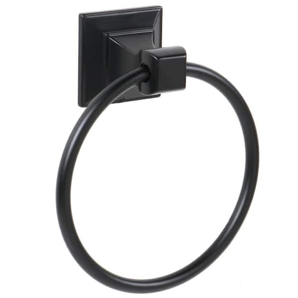Lorent Wall Mounted Towel Ring in Matte Black