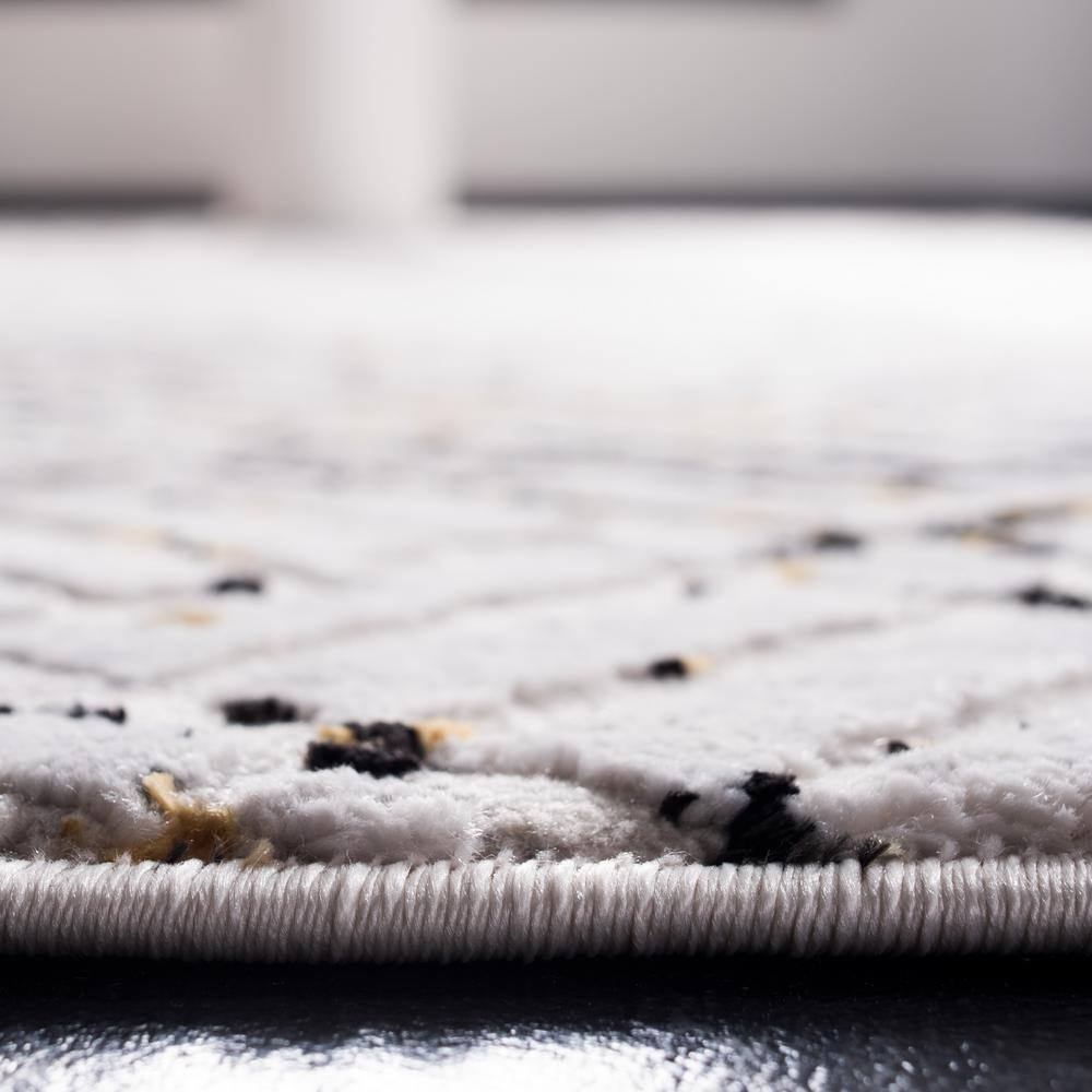 Cream and Charcoal Abstract Hand-knotted Rectangular Area Rug