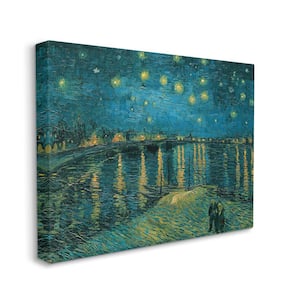 "Starry Night Over the Rhone Van Gogh Painting" Vincent Van Gogh Unframed Nature Canvas Wall Art Print 30 in. x 40 in.