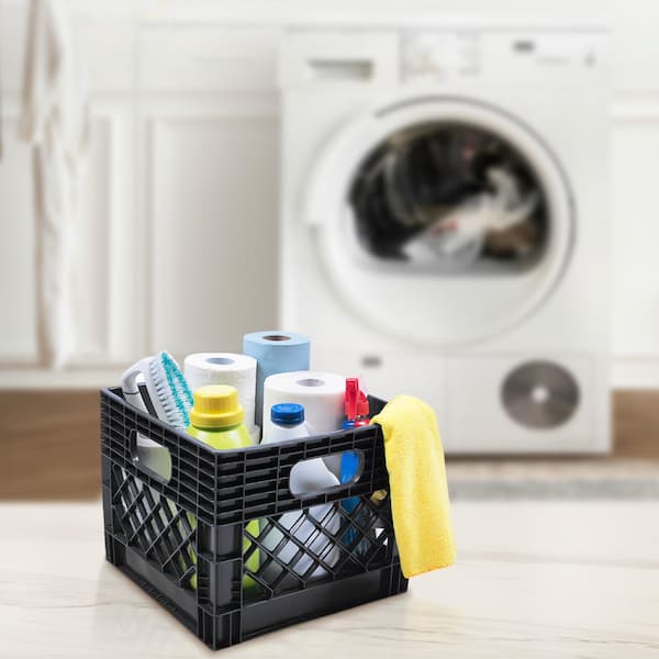 GSC Technologies 11 in. x 13 in. x 13 in. Black Milk Crate