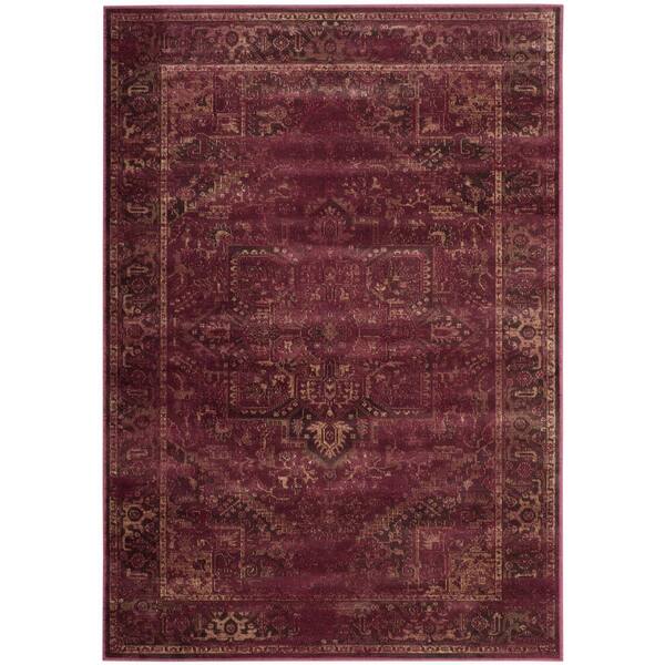 SAFAVIEH Vintage Raspberry 5 ft. x 8 ft. Border Area Rug