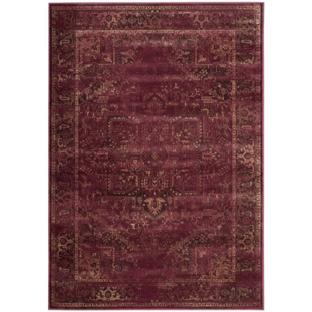 Green And Raspberry Area Rug SAFAVIEH Vintage Raspberry 7 ft. x 9 ft. Border Area Rug VTG114-5880-6 ...