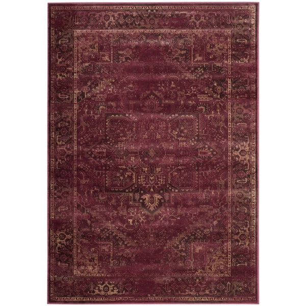 SAFAVIEH Vintage Raspberry 7 ft. x 9 ft. Border Area Rug