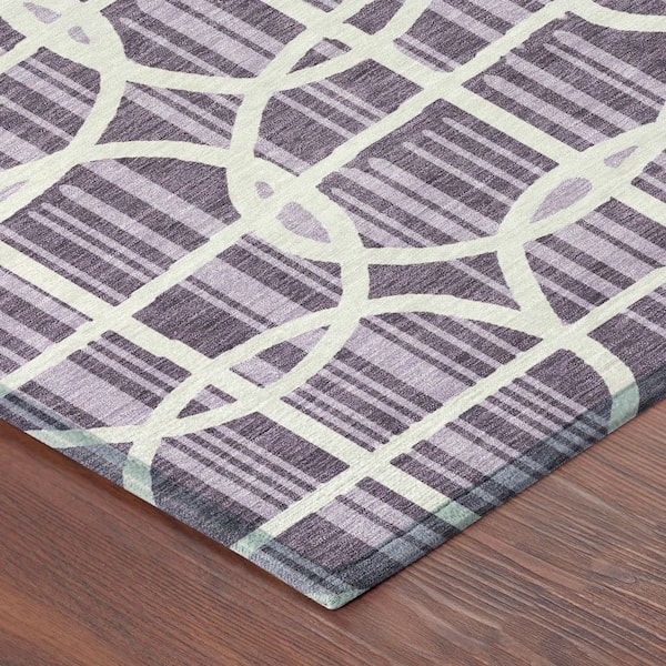Chantille Machine Washable Indoor/Outdoor Abstract ACN2769 Plum 8 ft. x 10 ft. Area Rug