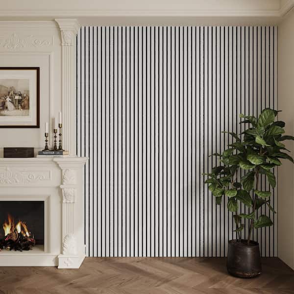 0.87 in. x 1.05 ft. x 8.83 ft. White Finished Polystyrene Marble Imitation Acoustic Decorative Wall Paneling (4-Pack)