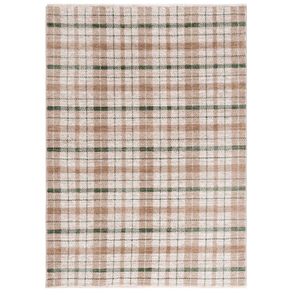 Oxford Plaids 5 ft. x 8 ft. Beige/Green Geometric Plaid Area Rug price history on PriceWatchPro