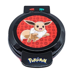 Pokemon 900 W 'Eevee' Black American Round Waffle Maker