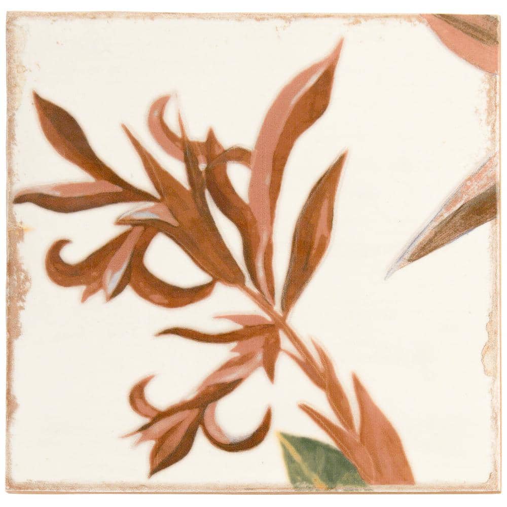 Sonata Decor 8" x 8" Multicolor Ceramic Wall Tile
