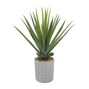 38 in. H Agave Artificial Plant with Realistic Leaves and Gray Ceramic Pot