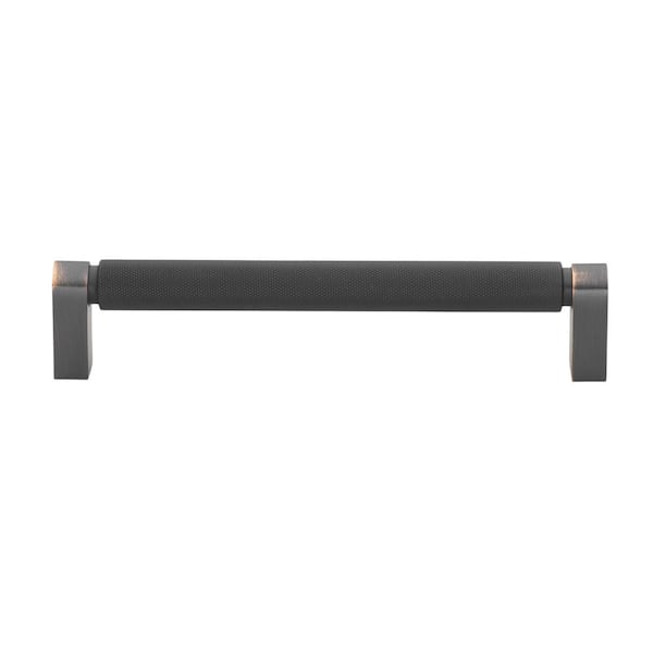 Unbranded 9 in. (224 mm) Oil Rubbed Bronze Solid Knurled Bar Pull (10-Pack)