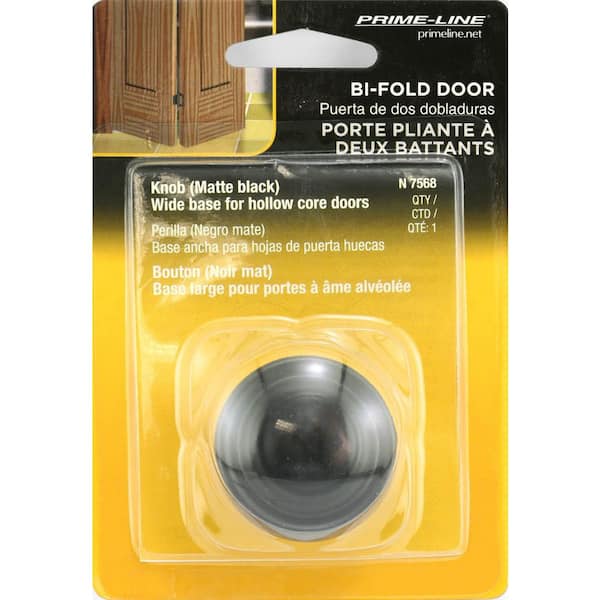 Prime-Line 1-3/4 in. BI-FOLD DOOR KNOBS, MATTE BLACK FINISH N 7568