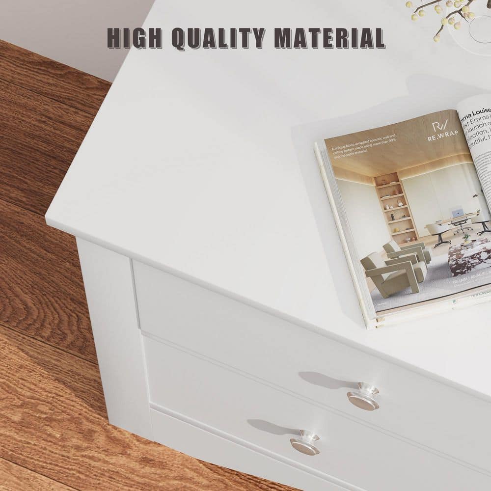 Creaser 52 in. Black MDF Dresser for Bedroom, Wide Chest of Drawers with 5-Wood Dresser Drawers - thumbnail 5