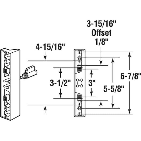 Prime-Line Diecast, White, Outside Patio Door Pull with Key C 1120