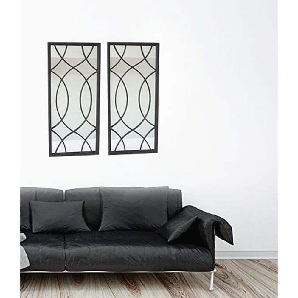 Black Metal Windowpane Full Length Wall Mirror