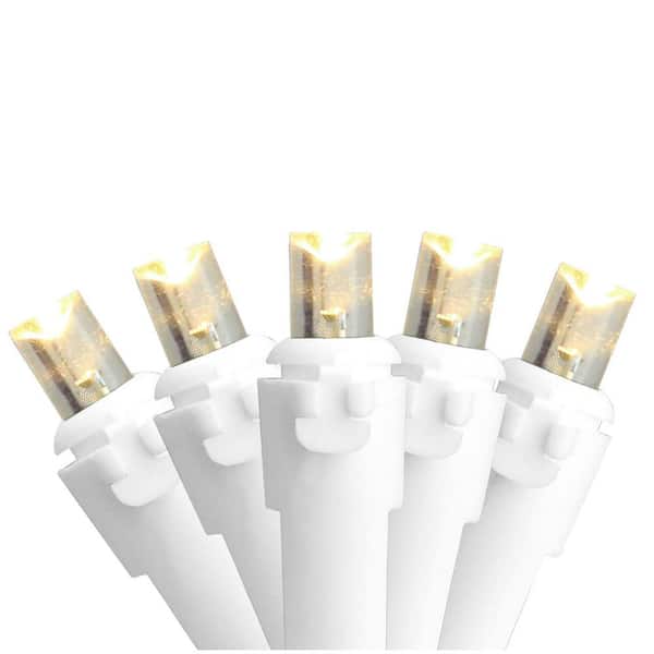 Northlight Set of 50 Warm White LED Wide Angle Christmas Lights - White Wire