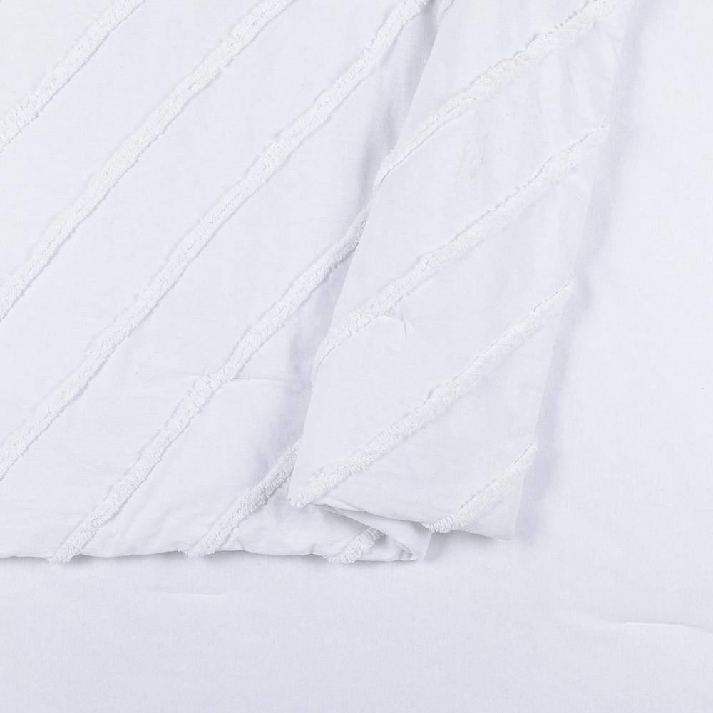 King White Cotton Chevron Comforter Set with Shams