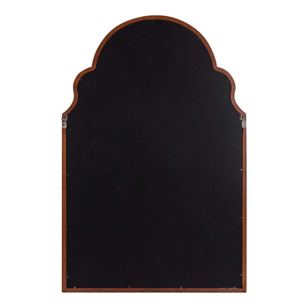 Walnut Brown Moroccan Arch Wood Vanity Mirror