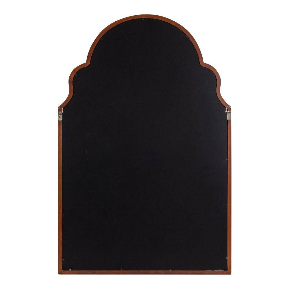 Walnut Brown Moroccan Arch Wood Vanity Mirror