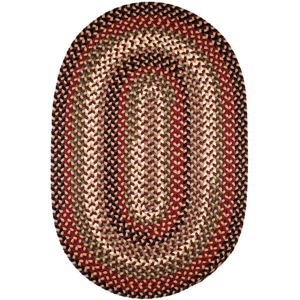 Rhody Rug Country Medley Sangria 3 ft. x 5 ft. Oval Indoor/Outdoor Braided Area Rug