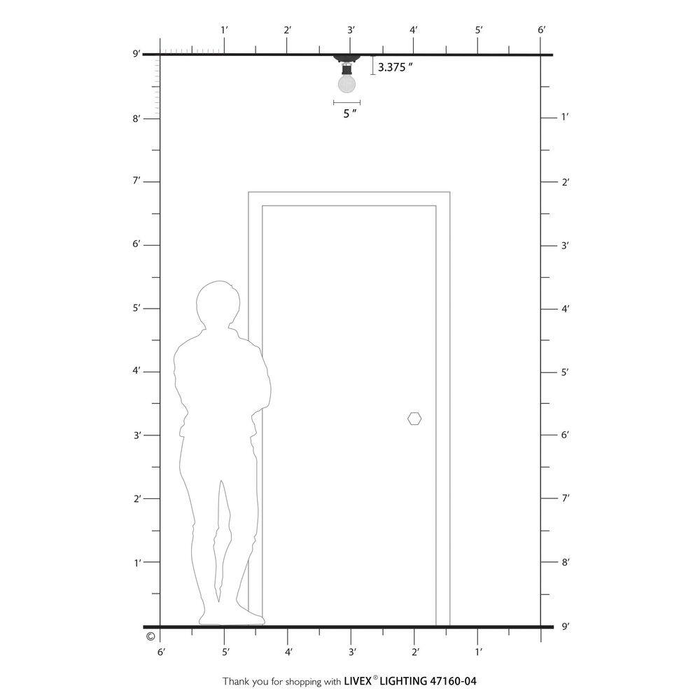 Lansdale Black and Brushed Nickel 1-Light Flush Mount