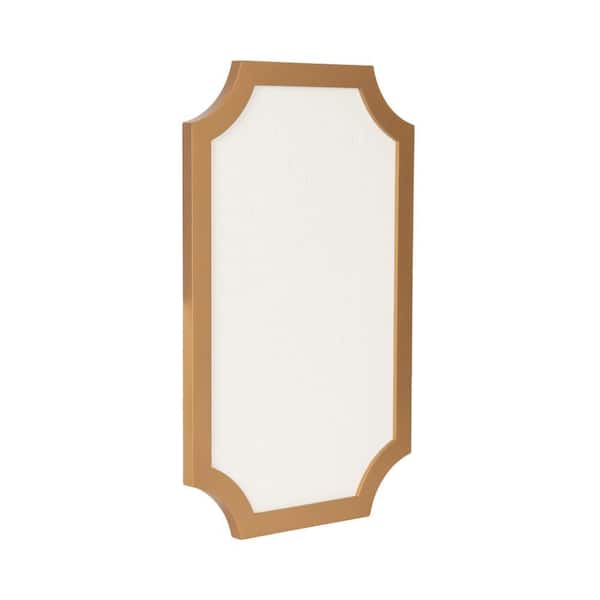 Holbrook 24 in. x 15 in. Gold Wood Framed Linen Fabric Memo Board