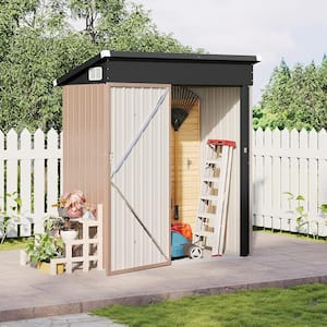 5 ft. W x 2.5 ft. D Gray Metal Storage Shed with Lockable Door and Vents for Tool, Garden, Bike (11.3 sq. ft.)