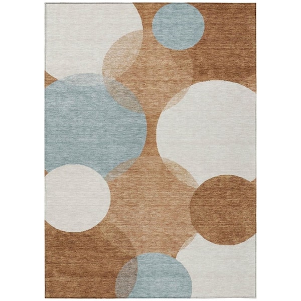 Chantille Machine Washable Indoor/Outdoor Abstract ACN3010 Paprika 5 ft. x 7 ft. 6 in. Area Rug