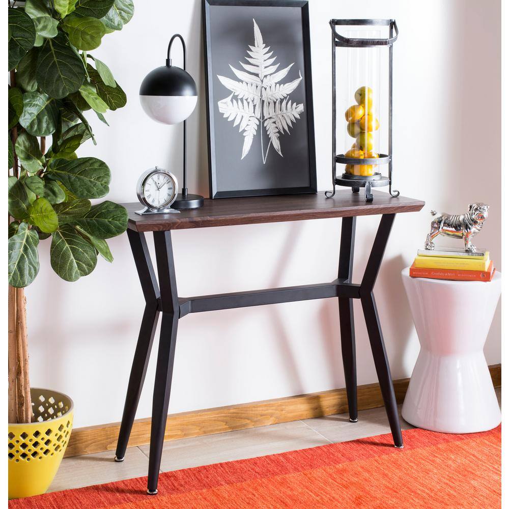 Andrew Black and Brown Rectangular Console Table