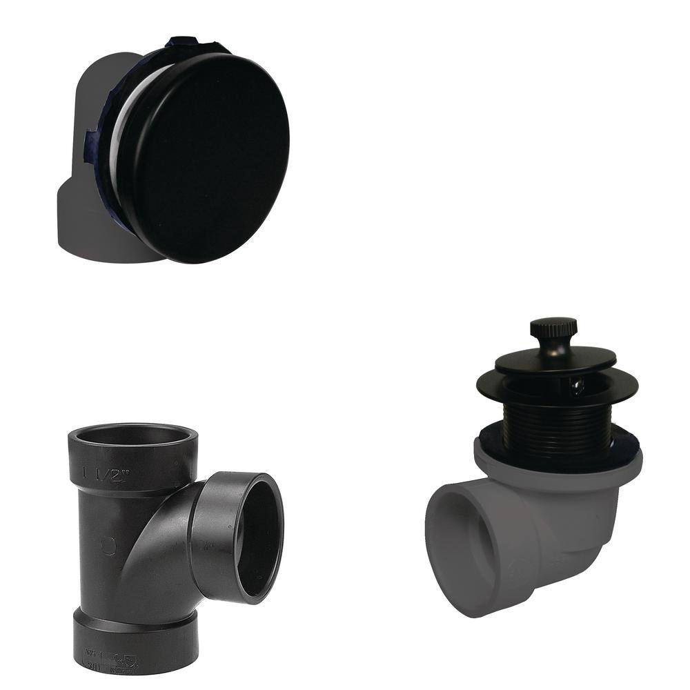 Sch. 40 ABS Plumber's Pack Bathtub Trim with Lift & Turn Drain Plug and Illusionary Faceplate, Matte Black price history on PriceWatchPro