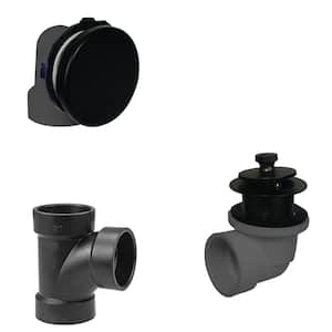 Sch. 40 ABS Plumber's Pack Bathtub Trim with Lift & Turn Drain Plug and Illusionary Faceplate, Matte Black