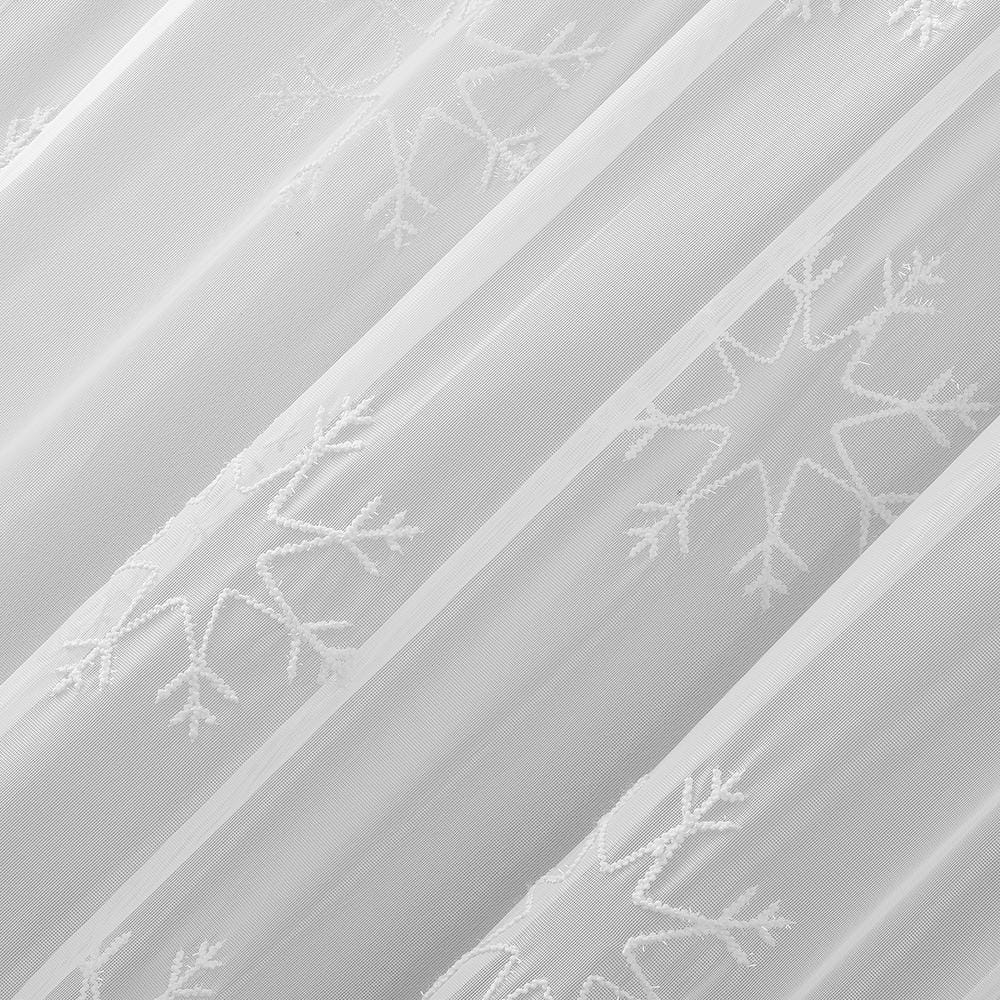 White Sheer Snowflake Embroidery Rod Pocket Curtain Panel 36" x 63"
