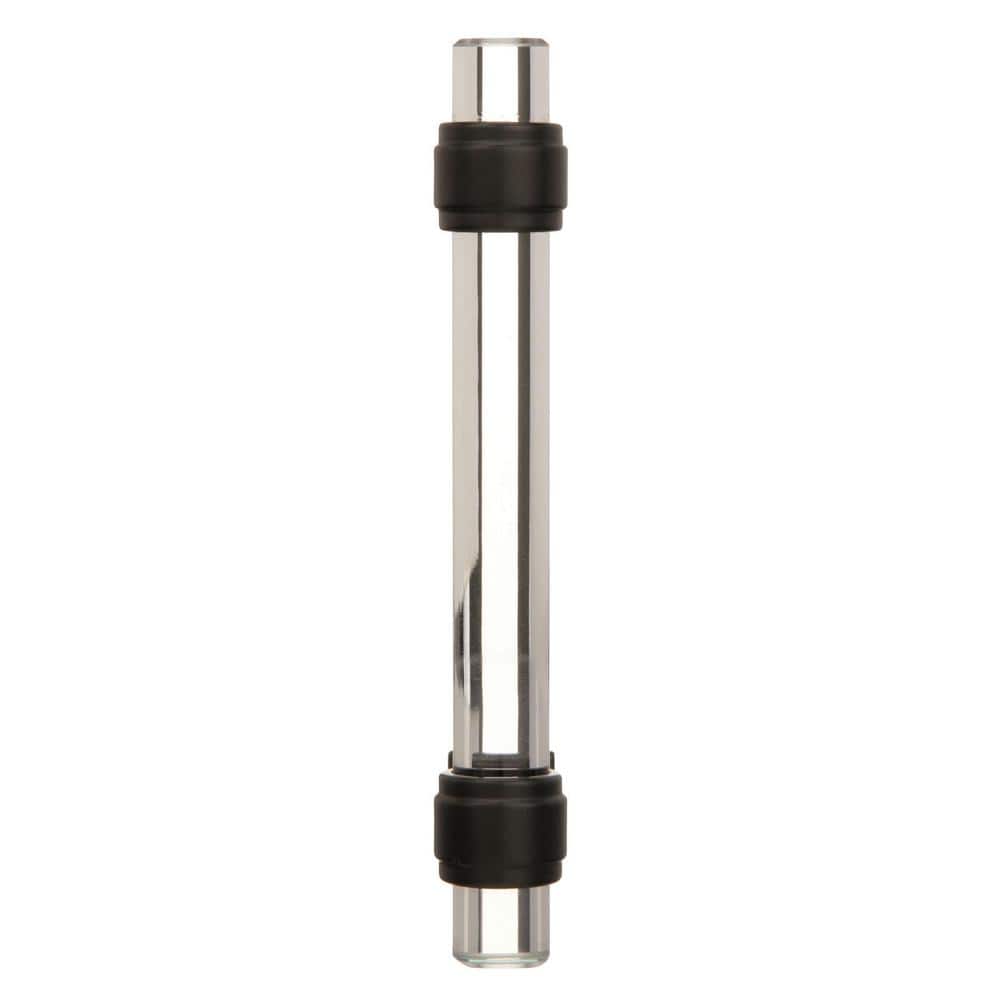 Clear and Black Bronze Glass Cabinet Pull with Mounting Hardware