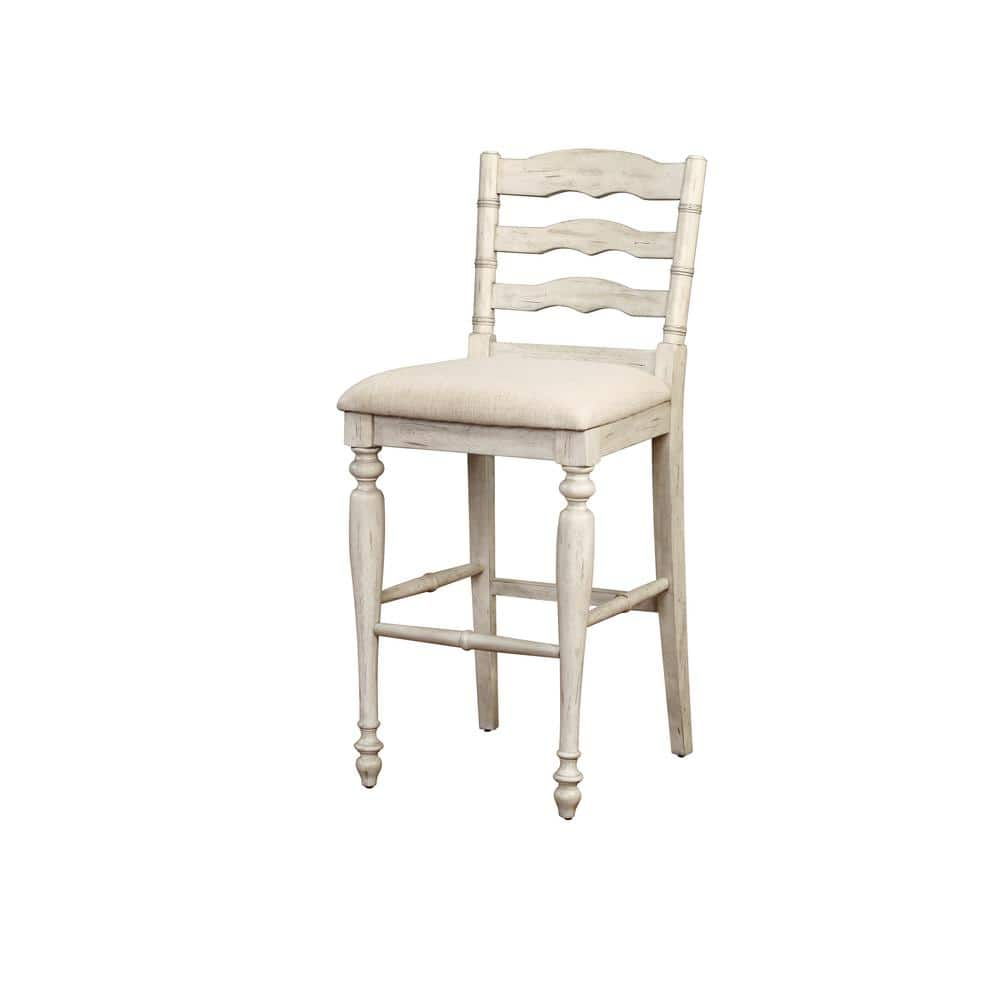 Linon Home Decor 45 In Marino Bar Stool White Wash 018745wwash01u The Home Depot