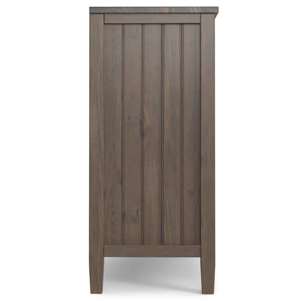 Lev 32" Smoky Brown Solid Wood Low Storage Cabinet