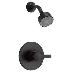 Precept 1-Handle Wall-Mount Shower Faucet Trim Kit in Matte Black (Valve Not Included)