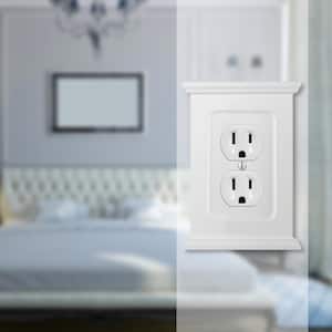 Mantel 1 Gang Duplex Wood Wall Plate - White