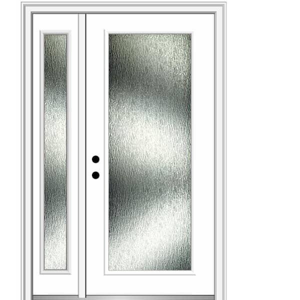 MMI Door 53 in. x 81.75 in. Right-Hand Inswing Full Lite Rain Glass Primed Prehung Front Door on 6-9/16 in. Frame