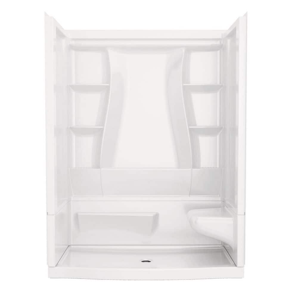 Classic 500 Curve Right Seat 60 in. x 32 in. x 75.88 in. H Alcove Shower Kit Shower Wall and Shower Pan in White -  Delta, BVS3-C51706-WH