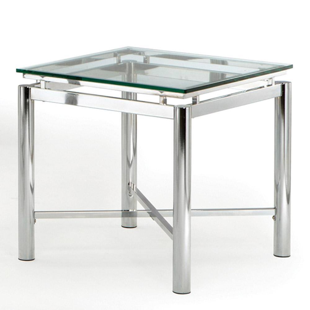 Nova Glass and Chrome End Table NV100ETBL
