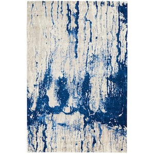 Twilight Ivory Blue 6 ft. x 8 ft. Abstract Contemporary Area Rug