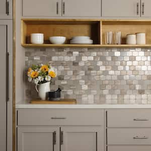 Premier Accents Gray Blend 9 in. x 13 in. x 8 mm Stone and Metal Mosaic Wall Tile (0.75 sq. ft./Each)