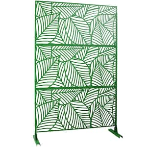 6.3 ft. x 4 ft. Outdoor Steel Freestanding Decorative Privacy Screen, Fence Panels for Deck Balcony Lawn Garden, Green