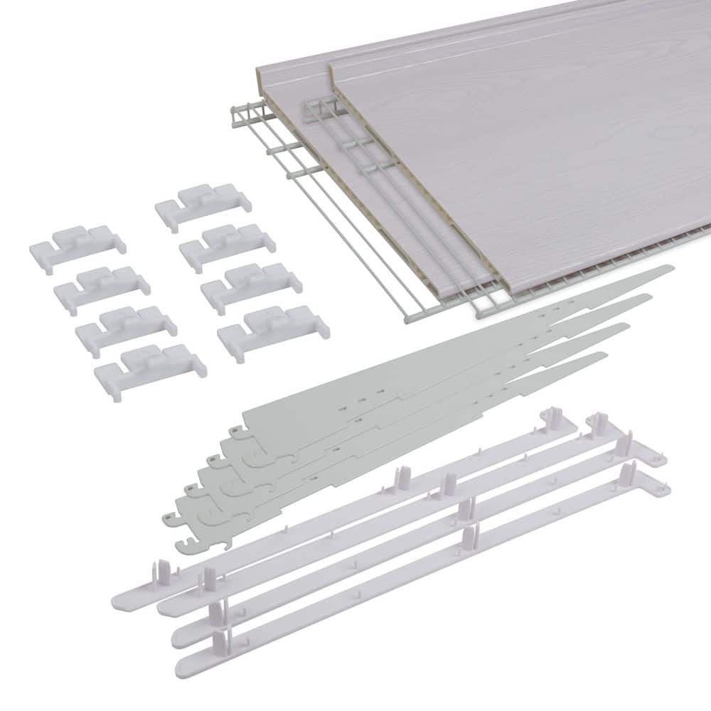 Genevieve White 1-Tier Plastic and Steel Closet Organization Shoe Rack(2PK)