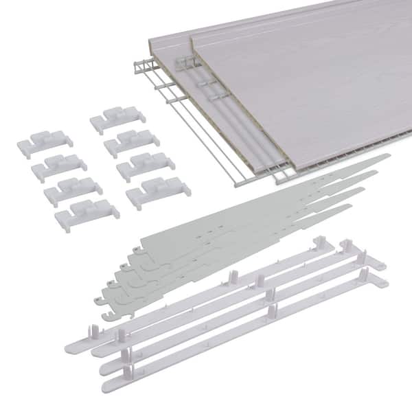 Everbilt Genevieve White 1-Tier Plastic and Steel Closet Organization Shoe Rack(2PK) (24 in. W x 16 in. D x 1 in. H)